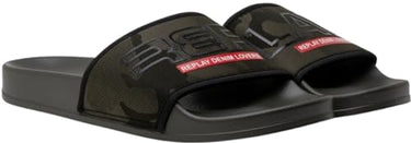 Replay Herren Badeschuhe Slipper, Schwarz (Camo Black 1665), 45 im Sale
